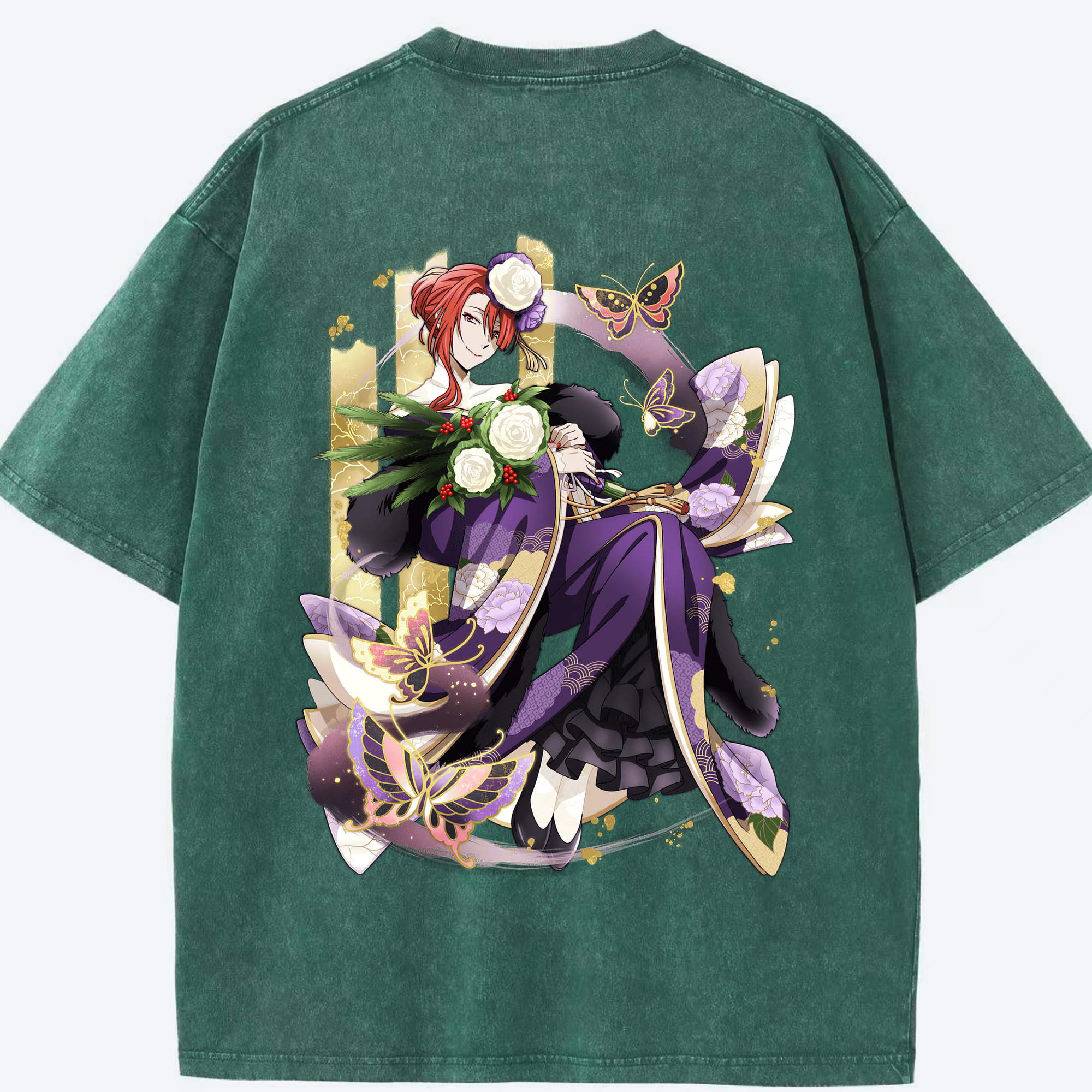 （画像用） 文豪ストレイドッグス Bungo Stray Dogs 綿100% ヴィンテージ風 半袖Tシャツ（背面プリント）